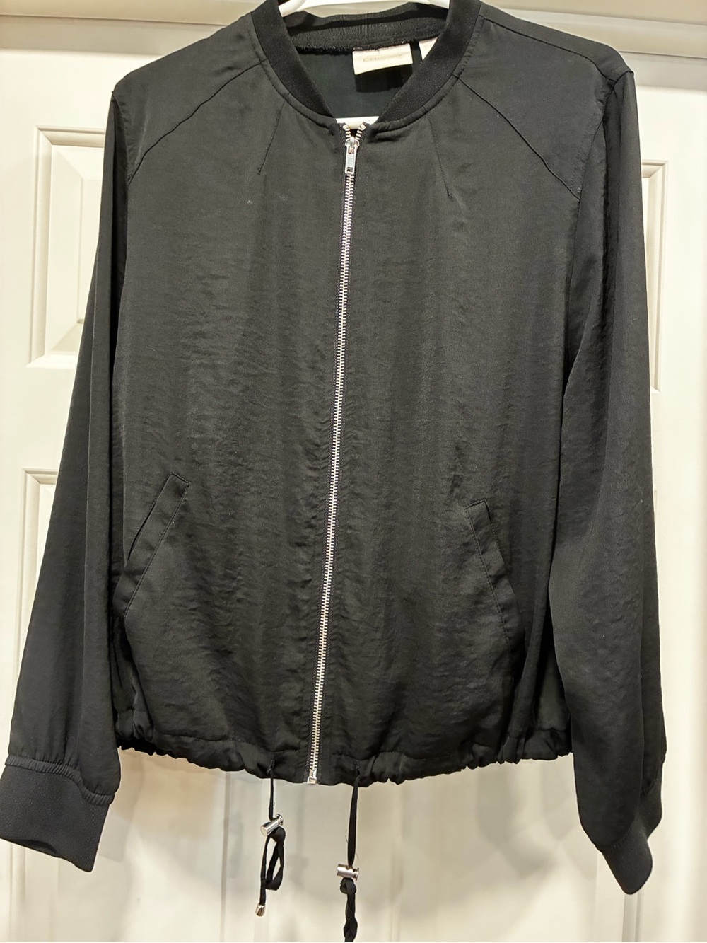 Women’s Blue Zip-Front Bomber Jacket